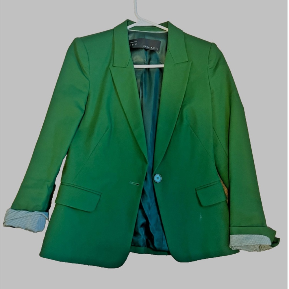 Zara Basic Green Blazer - image 1